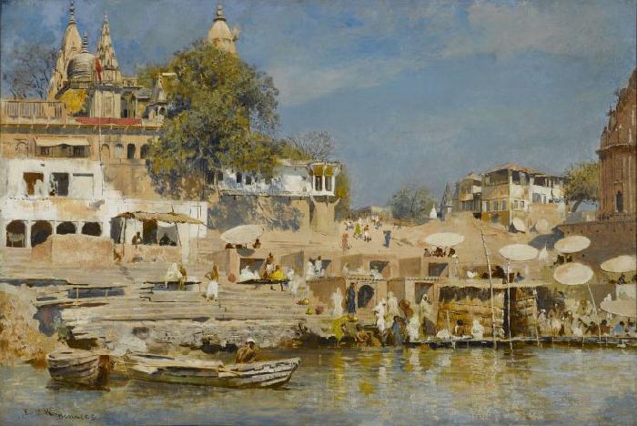 Edwin Lord Weeks Temples and Bathing Ghat at Benares Germany oil painting art